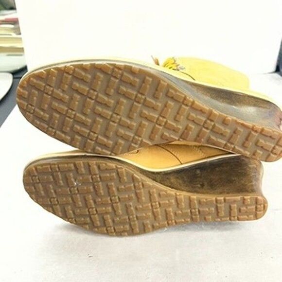 Timberland Knee High Lace-Up Yellow Genuine Leather Boots Womens Size 9M - Picture 6 of 13